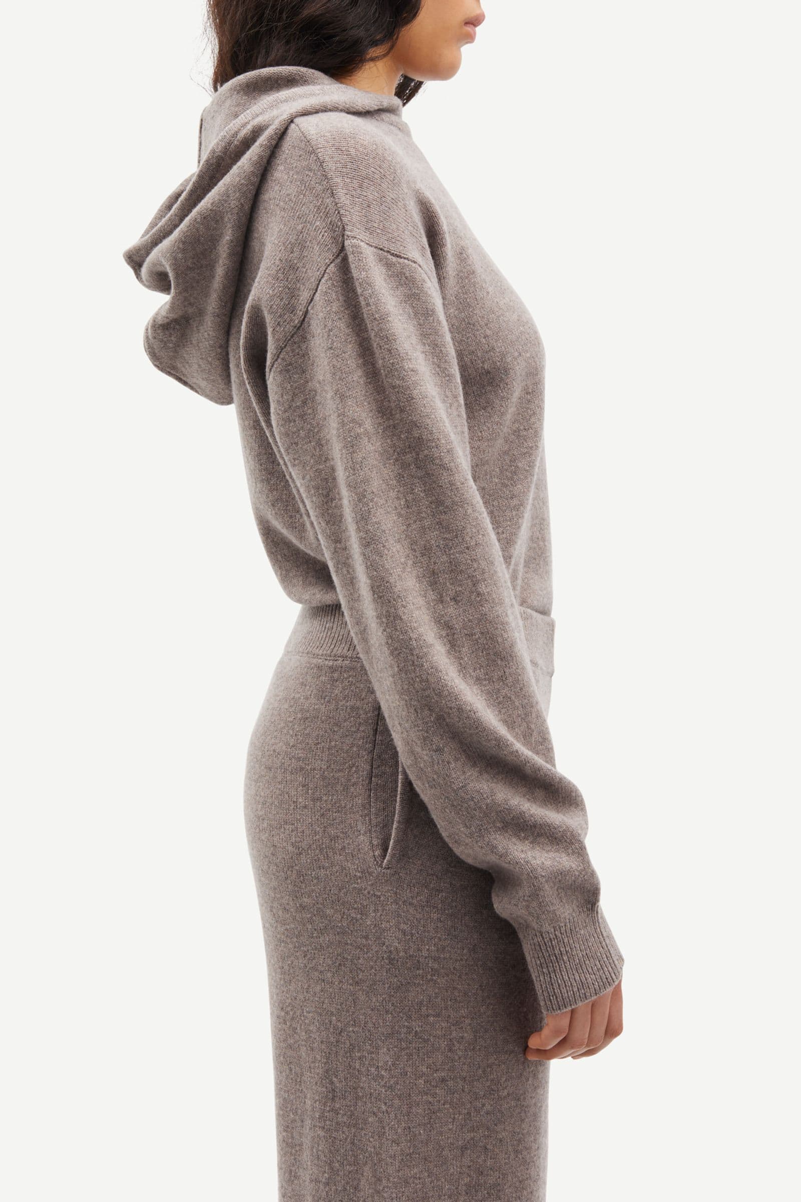 Sacharlotte Knit Hoodie 15010 GREY BLUE MEL.