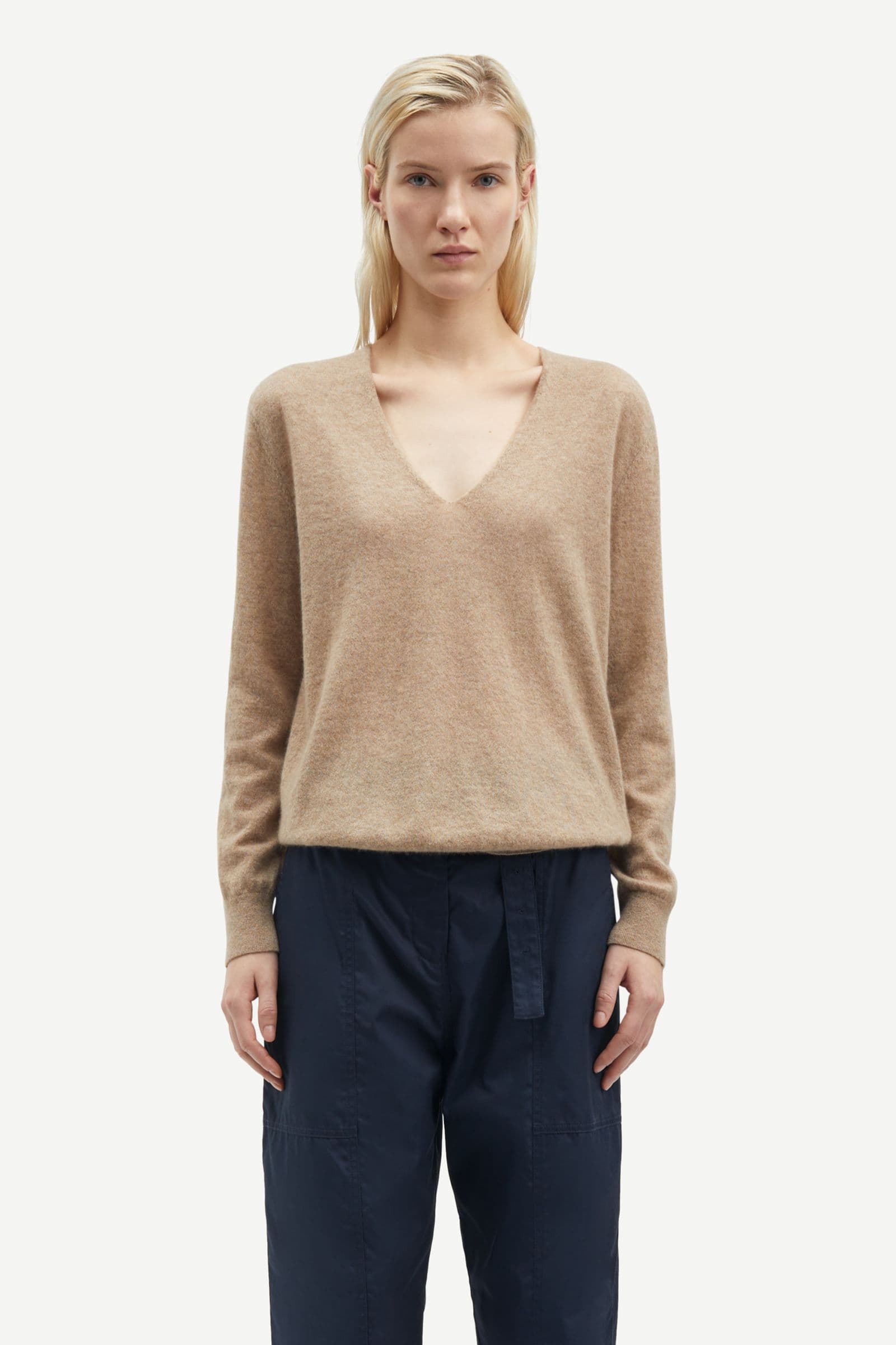 Salorea V-neck Sweater 15336 KHAKI MEL.