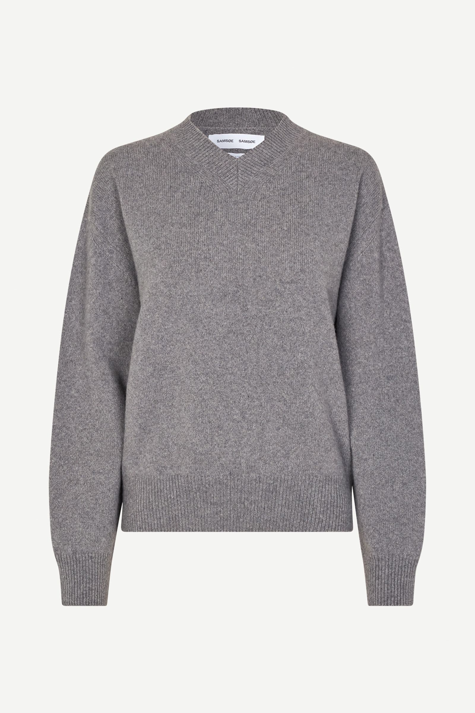 Sabirgitte V-neck Sweater 15356 Grey Mel.