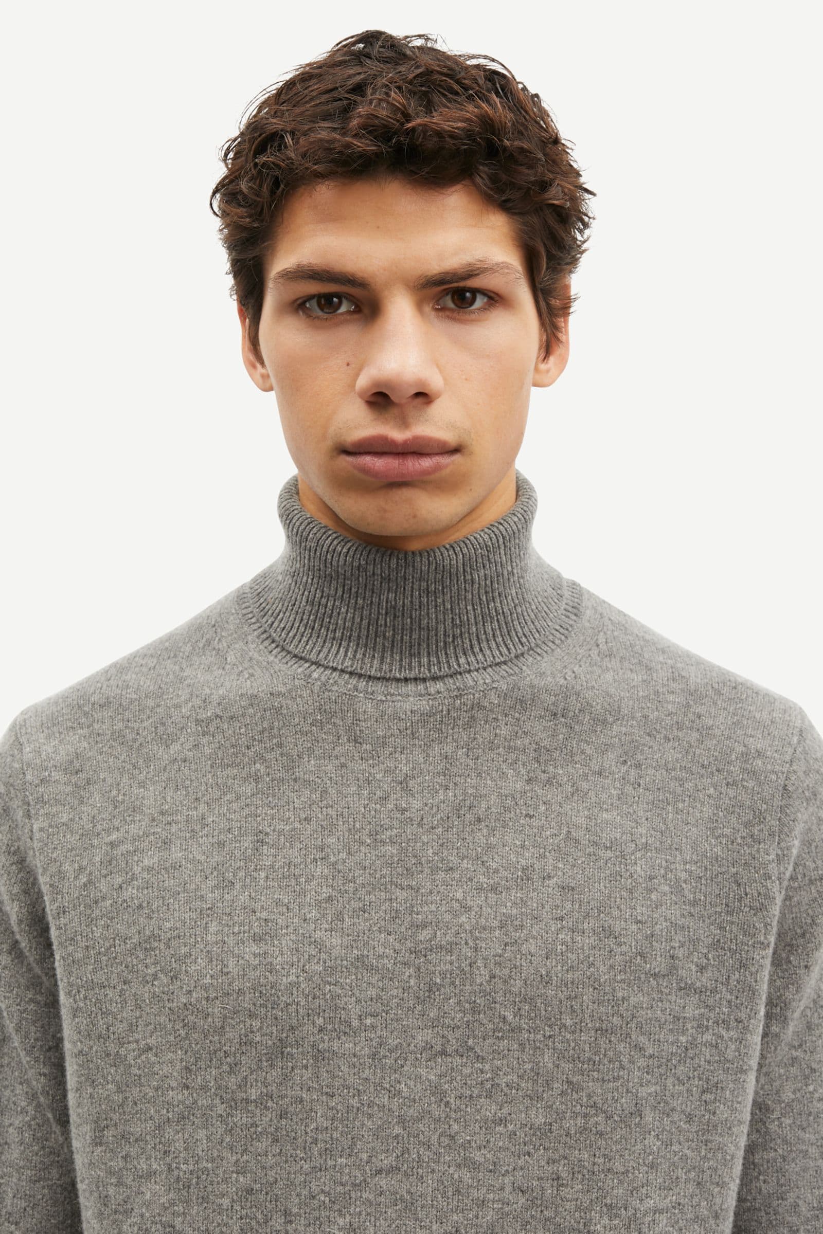 Isak Knit Turtleneck 15010 Dark Grey Mel.