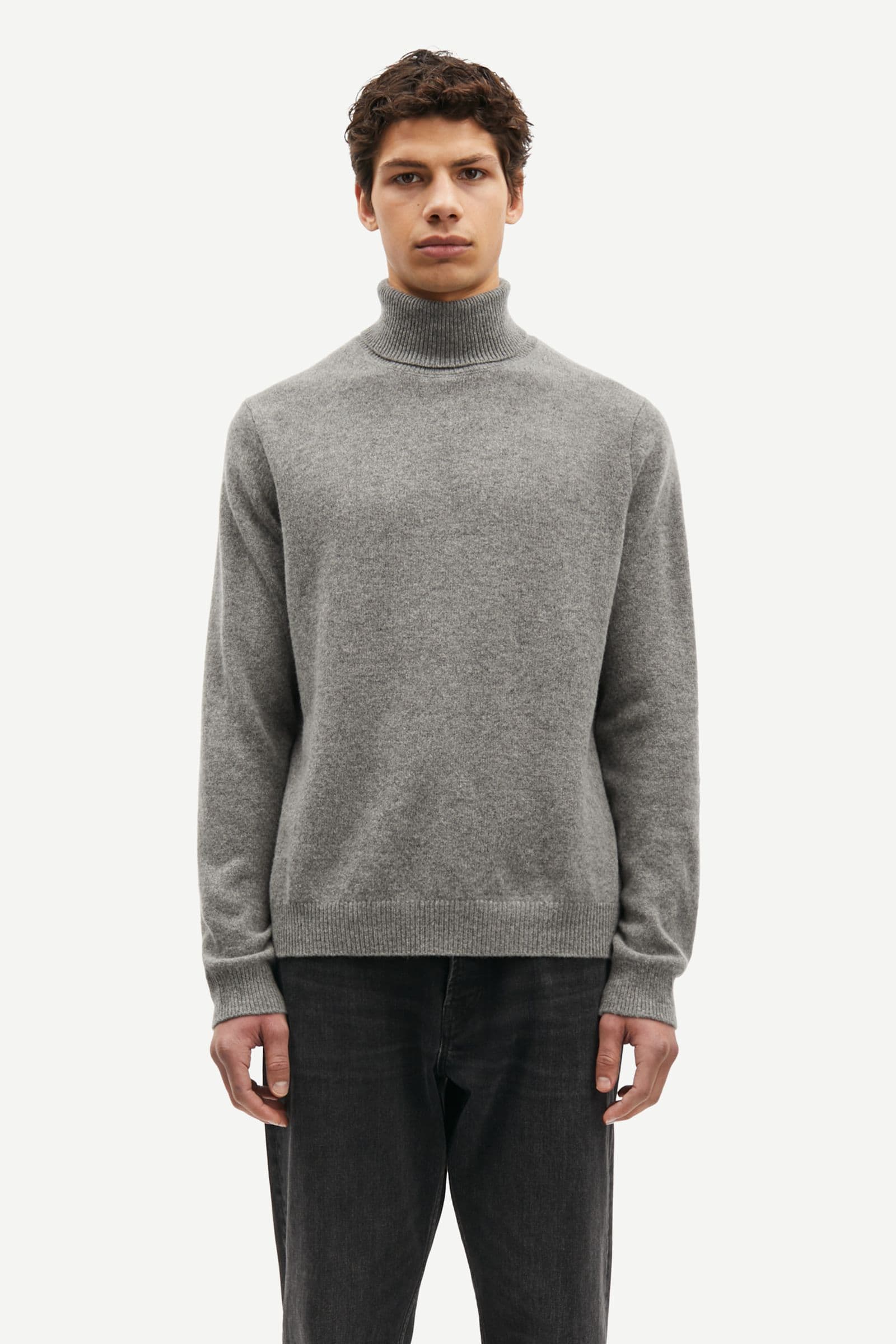 Isak Knit Turtleneck 15010 Dark Grey Mel.