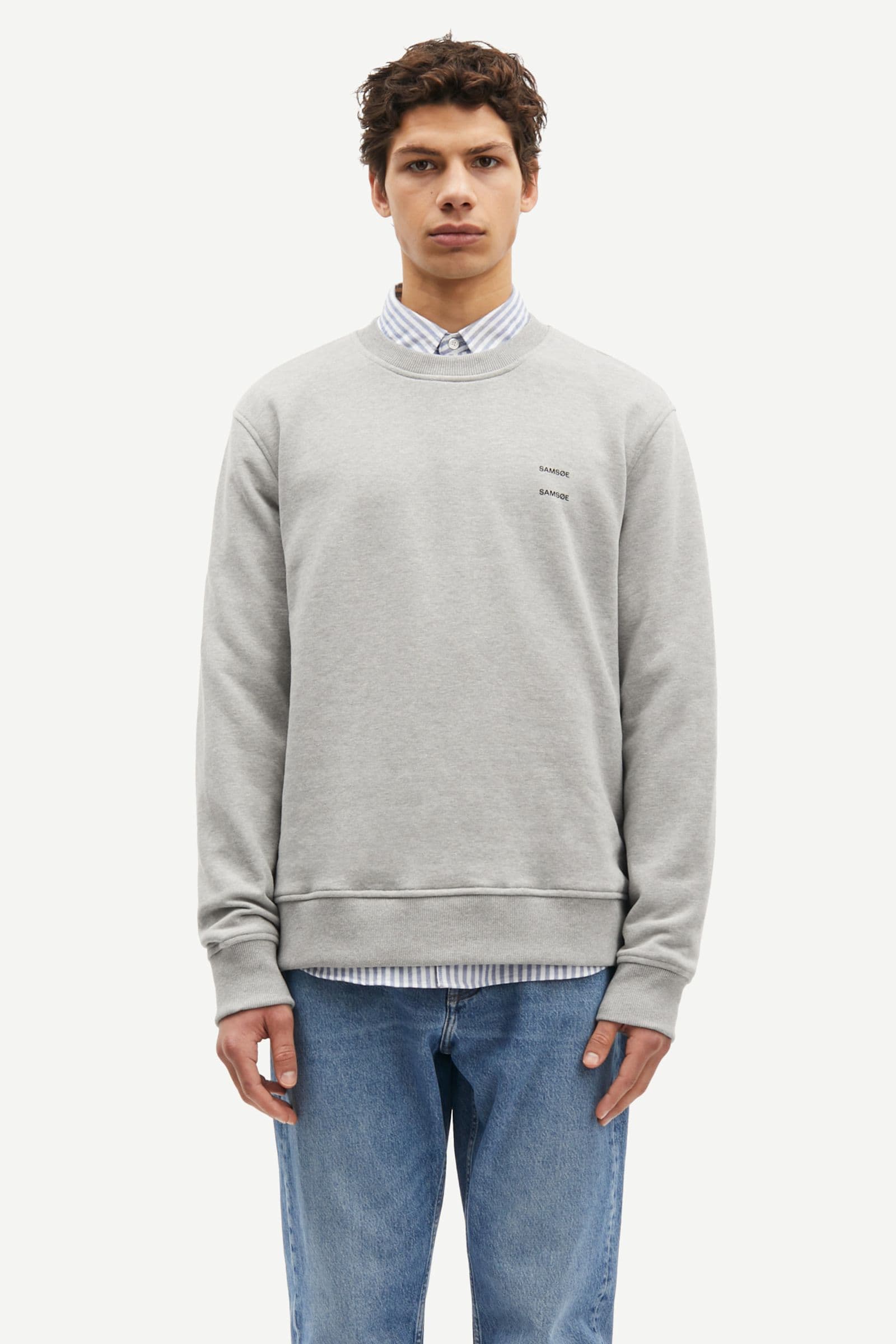 Joel crew neck 11414 Grey Mel.