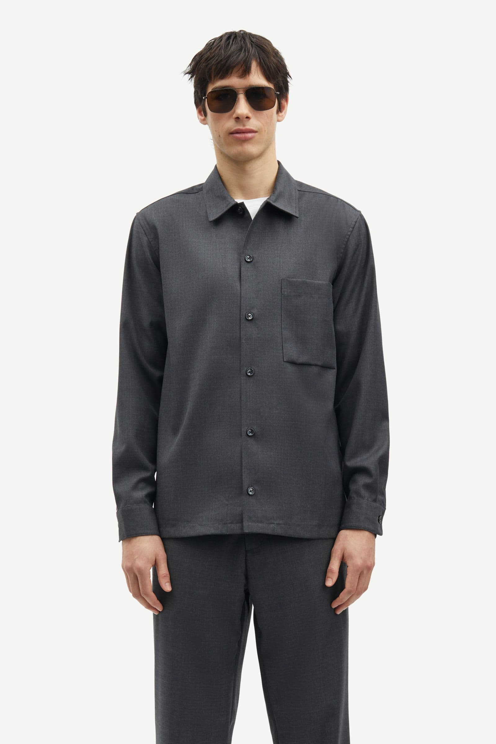 Sadamon GO overshirt 15350 Dark Grey Mel.