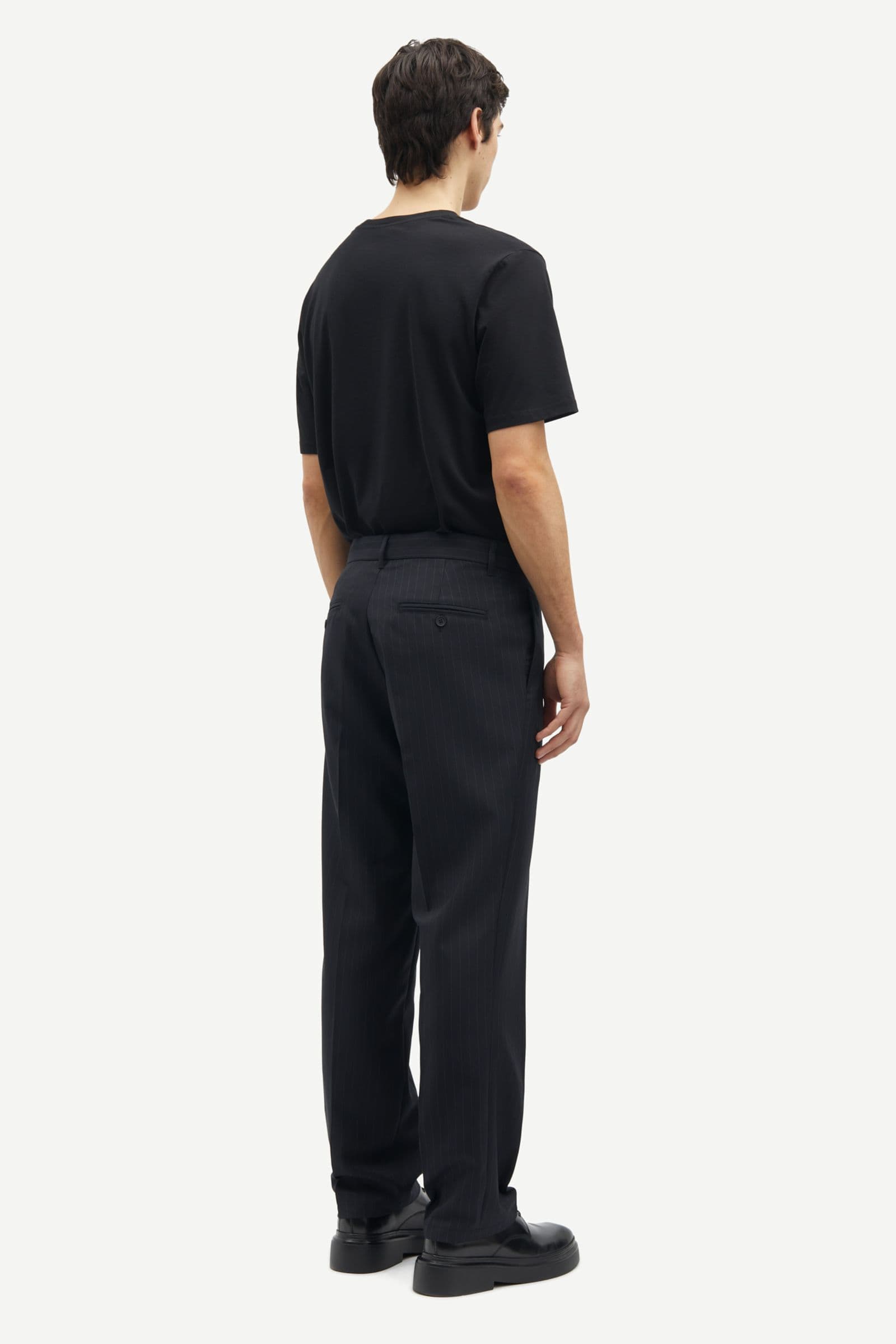 Sajohnny trousers 15348 Black Pinstripe