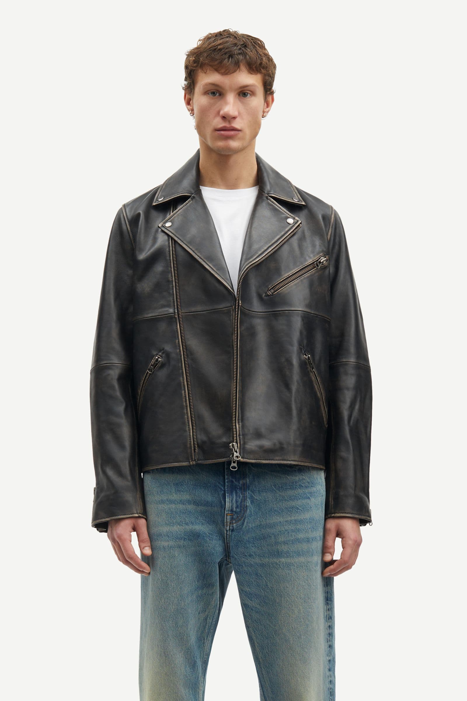 Sacobain biker jacket 15344 Washed Brown