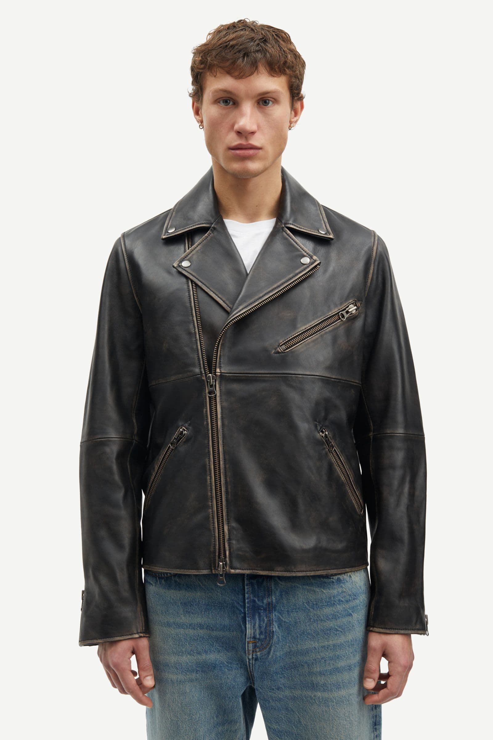 Sacobain biker jacket 15344 Washed Brown