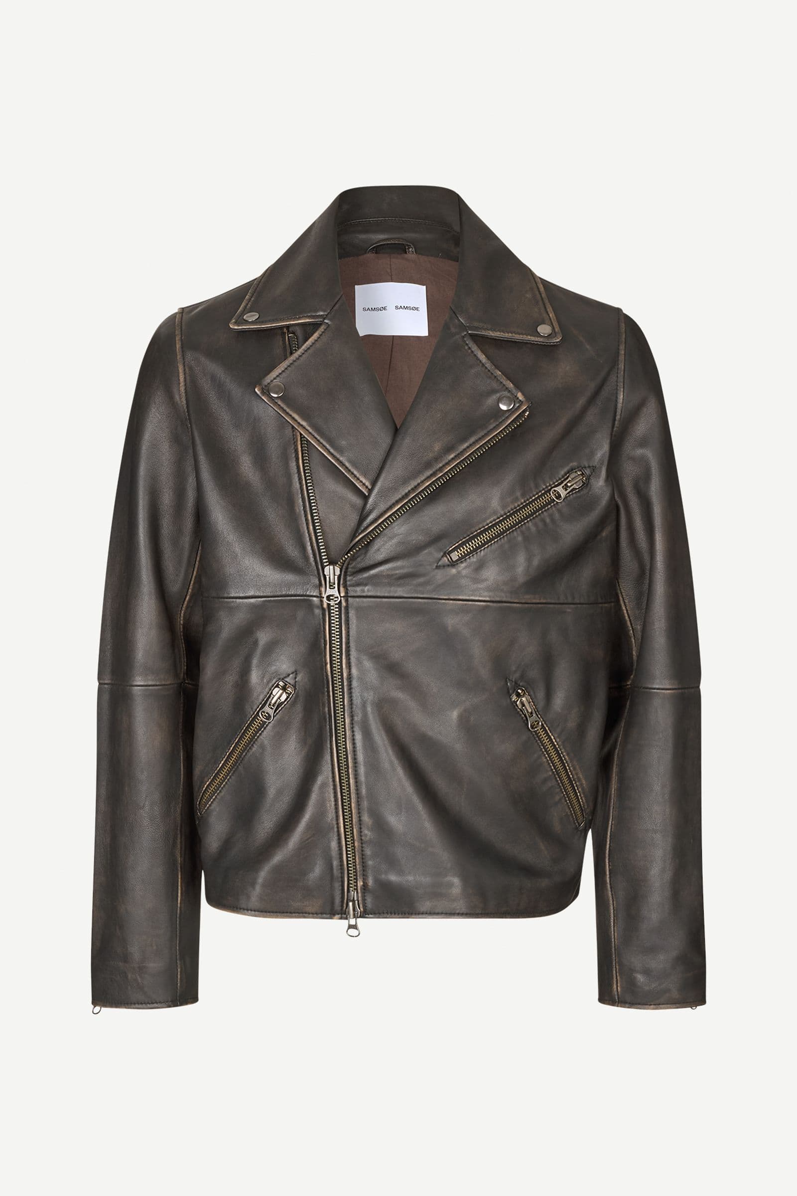 Sacobain biker jacket 15344 Washed Brown